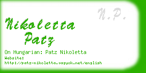 nikoletta patz business card